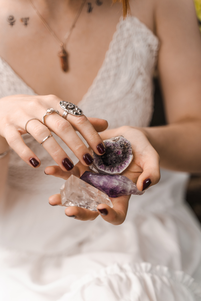 Woman Holding Crystals